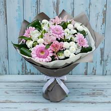 Букет цветов из:  Герберы, Альстромерии и Хризантемы в Чограйском