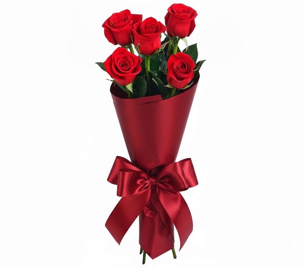Букет 5 Красных роз Эдлесс Лав в Чограйском
