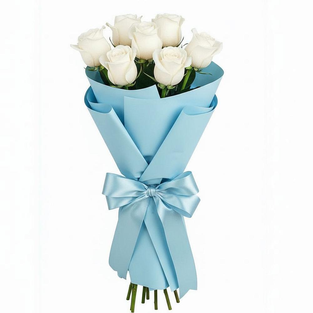 Букет 7 белых роз Проуд в Чограйском