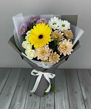 Букет цветов из:  Розы, Герберы и Хризантемы в Чограйском