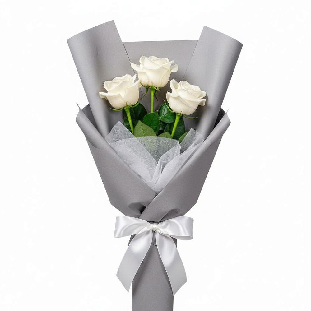Букет 3 белые розы в Чограйском