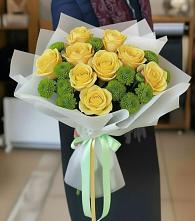 Букет цветов из:  Хризантемы и Розы в Чограйском