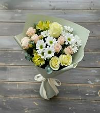 Букет цветов из:  Альстромерии, Розы и Хризантемы в Чограйском