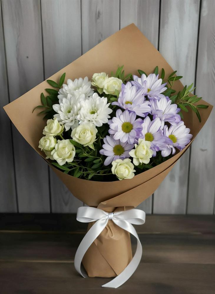 Букет цветов из: Хризантемы и Розы в Чограйском