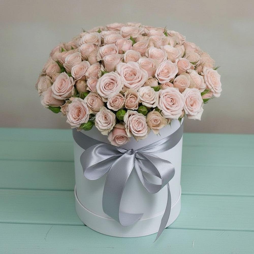 Цветочная композиция из Розы в шляпной коробке в Чограйском